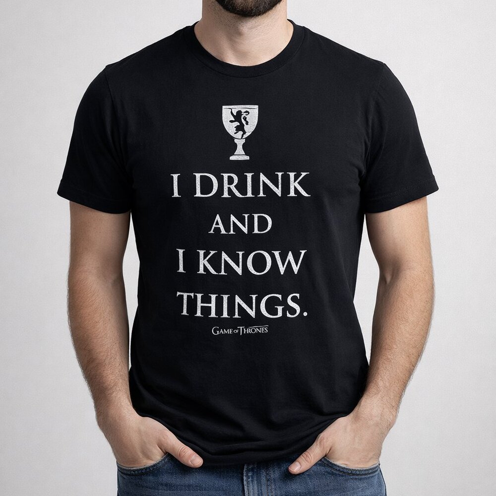 ✨ Game of Thrones “I Drink and I Know Things” Graphic T-Shirt | Size Medium